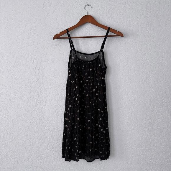 Old Navy Black Patterned Spaghetti Strap Short Dress Size Small - Picture 3 of 7